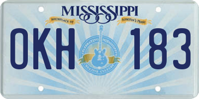 MS license plate OKH183