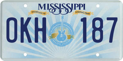 MS license plate OKH187