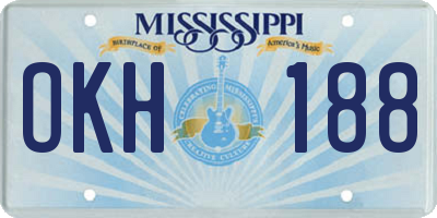 MS license plate OKH188