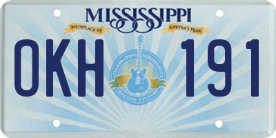 MS license plate OKH191