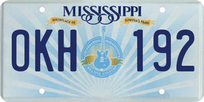 MS license plate OKH192