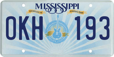 MS license plate OKH193