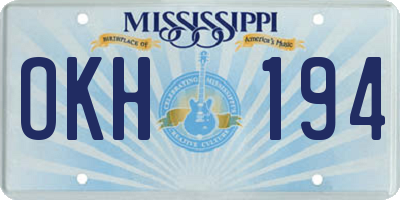 MS license plate OKH194