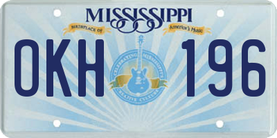 MS license plate OKH196