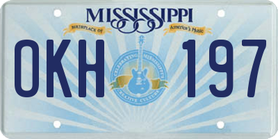 MS license plate OKH197