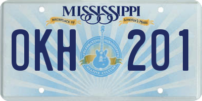 MS license plate OKH201