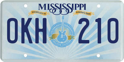 MS license plate OKH210