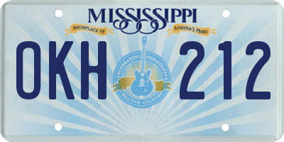 MS license plate OKH212