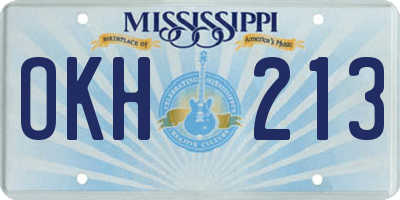 MS license plate OKH213