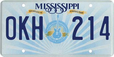MS license plate OKH214