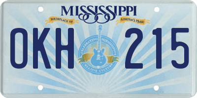 MS license plate OKH215