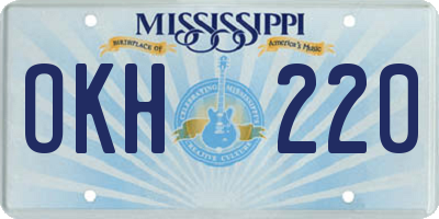 MS license plate OKH220