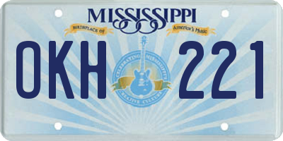 MS license plate OKH221
