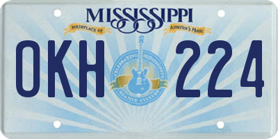 MS license plate OKH224