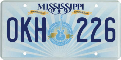 MS license plate OKH226