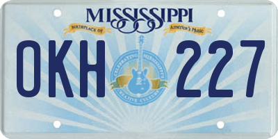 MS license plate OKH227