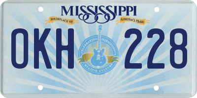 MS license plate OKH228