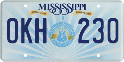 MS license plate OKH230