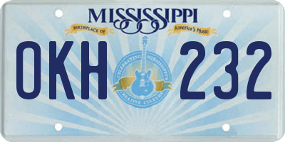 MS license plate OKH232