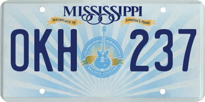 MS license plate OKH237