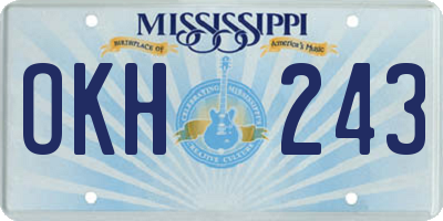 MS license plate OKH243