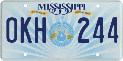 MS license plate OKH244