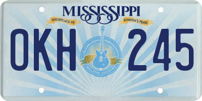 MS license plate OKH245