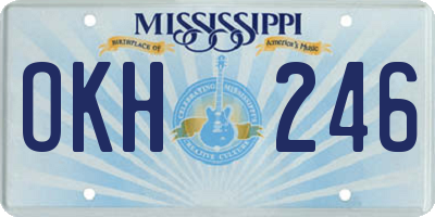 MS license plate OKH246