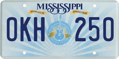 MS license plate OKH250