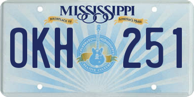 MS license plate OKH251