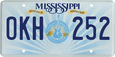 MS license plate OKH252