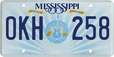 MS license plate OKH258