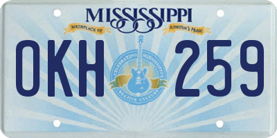 MS license plate OKH259