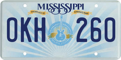 MS license plate OKH260