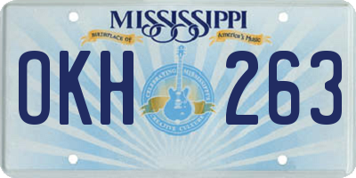 MS license plate OKH263