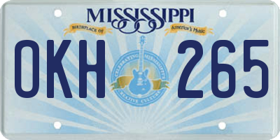 MS license plate OKH265
