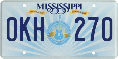 MS license plate OKH270