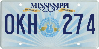 MS license plate OKH274