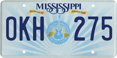 MS license plate OKH275