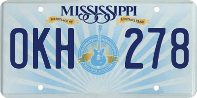 MS license plate OKH278