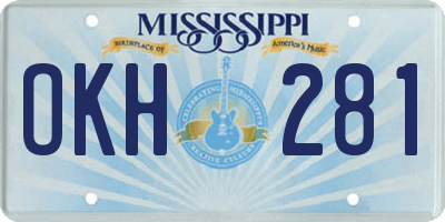 MS license plate OKH281