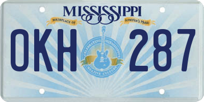 MS license plate OKH287