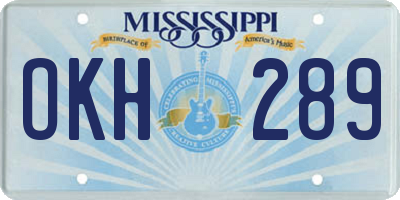 MS license plate OKH289
