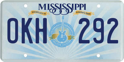 MS license plate OKH292