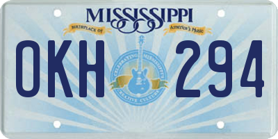 MS license plate OKH294