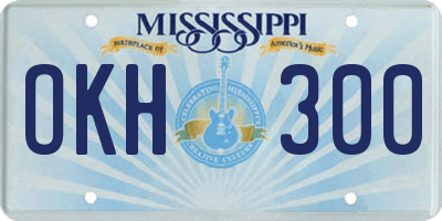 MS license plate OKH300