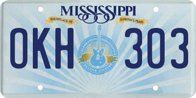 MS license plate OKH303