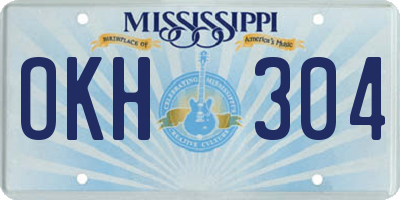 MS license plate OKH304