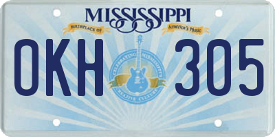 MS license plate OKH305