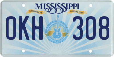 MS license plate OKH308